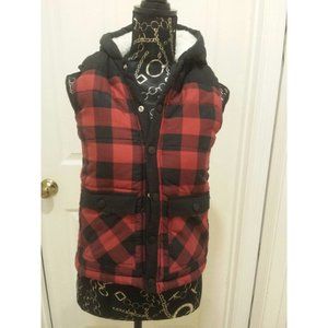 Lee Red Black Buffalo Plaid  Vest